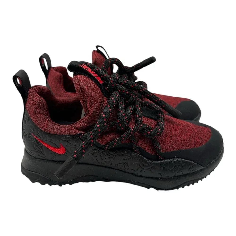 Nike City Loop Floral Shoes Womens 6.5 Black/University‎ Red Sneakers AJ1694-001
